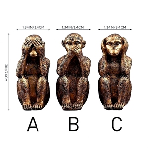 Figurines de <span class=keywords><strong>singes</strong></span> en résine, <span class=keywords><strong>trois</strong></span> <span class=keywords><strong>singes</strong></span> <span class=keywords><strong>sages</strong></span>, pour la décoration de la maison, objet de collection, cadeau - Product Image 4
