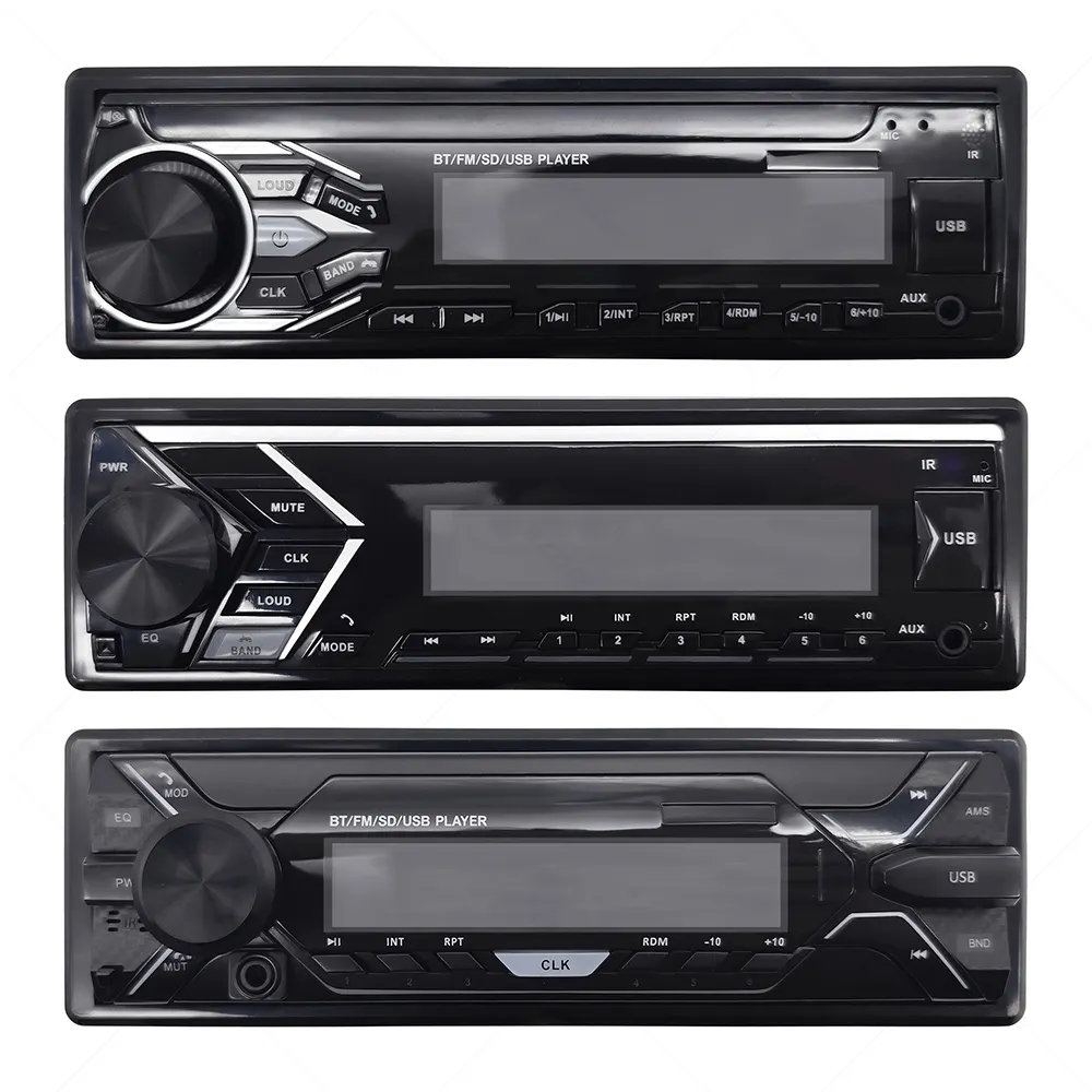 Panel MP3 mobil, penerima MP3 FM Audio Stereo 1 din Radio mobil 12V dapat dilepas