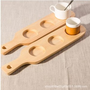Soporte de madera para vasos con asa, bandeja para 3 vasos, para bar, whisky, cócteles, uso en restaurantes, bandeja de escritorio de madera maciza - Product Image 5