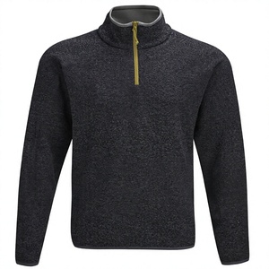 Pull à demi-zip pour homme en coton et polyester, doublé de polaire, avec poignets côtelés, de haute qualité - Product Image 2