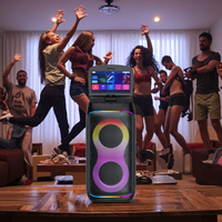 Haut-parleur karaoké avec double caisson de basses de 6,5 pouces, 40 W, écran tactile, entrée auxiliaire pour des basses super puissantes, pour la télévision, les fêtes, l'extérieur