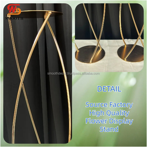 SMOOTH Metal nuevo corto lujo decoración flor oro mesa boda centro de mesa - Product Image 2