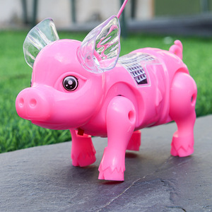 Laisse électrique pour cochon en plastique, jouet de dessin animé avec lumière et musique pour enfants de 4 à 6 ans, jeu en plein air - Product Image 1
