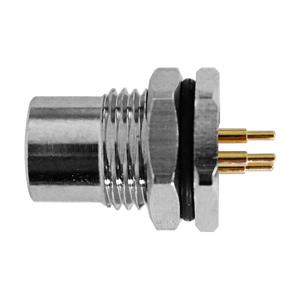 万杰圆形连接器M8母面板安装，印刷电路板类型，前紧固 - Product Image 1