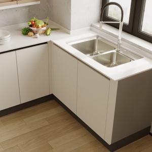 Made in <b>China</b> Small Apartment Kitchen <b>Cabinets</b> Quartz Stone Countertop Integrated <b>Cabinet</b> Custom Package - Product Image 3