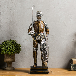 <span class=keywords><strong>Figurine</strong></span> de chevalier en résine de style antique romain, statue de guerrier vintage, soldat européen avec épée pour la décoration - Product Image 5