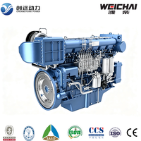 Moteur diesel marin Weichai WP12 600HP 4 temps 6 cylindres turbocompressé pour la pêche commerciale, les remorqueurs et les bateaux d'ingénierie