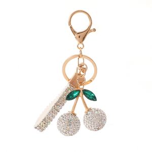 Llavero de Cristal de Lujo de Alta Calidad con Diseño Creativo y Elegante de Cereza, Charm de Acero Inoxidable para Accesorio de Bolso de Mujer o Coche - Product Image 3