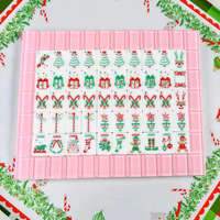 Jeu de Mahjong américain de luxe en acrylique rose pour les fêtes de Noël, 160 tuiles, 3 couches