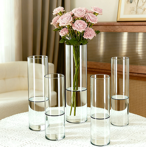 Jarrón de <span class=keywords><strong>Vidrio</strong></span> de Borosilicato de Alta Calidad al por Mayor, Diseño Moderno, Lujoso, <span class=keywords><strong>Grande</strong></span>, Simple, para Mesa, para Aniversario - Product Image 6