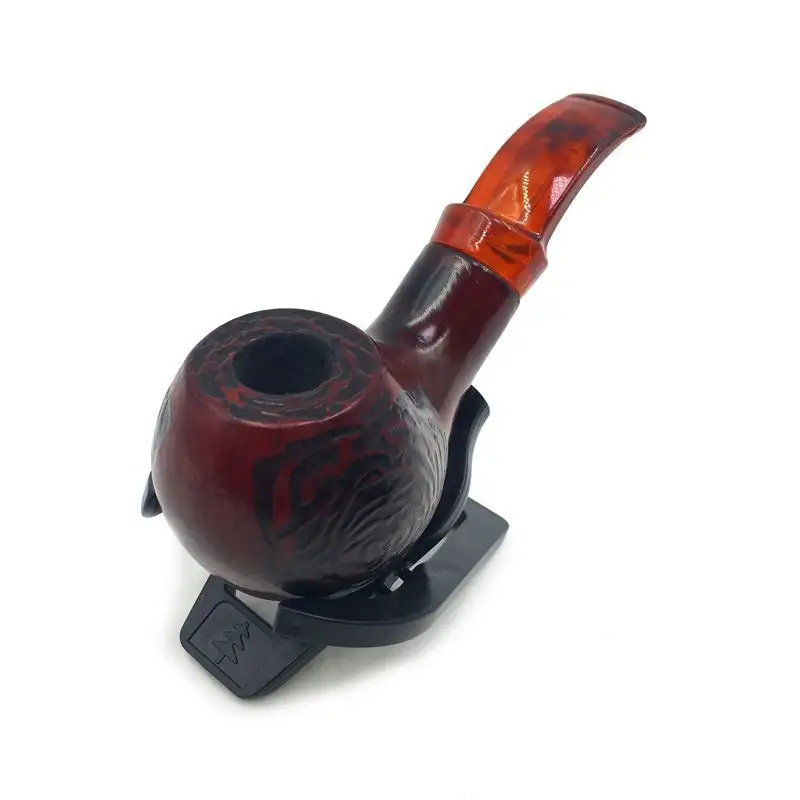 Top quality Tobacco Pipes Wooden Enchase Carved free Smoking Pipe