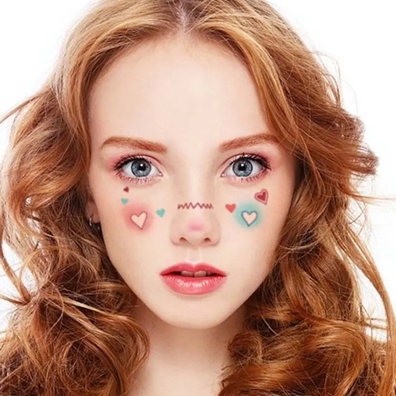 Kreative niedliche Gesichtsaufkleber Gesicht Sommersprossen-Tattoo-Aufkleber temporäre Tattoo-Wassertransfer-Tattoo für Mädchenparty wasserdicht