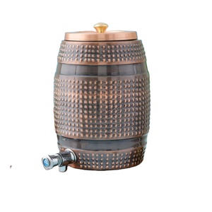 Dispensador de agua Premium personalizado en 5 litros hecho en cobre puro con material de acabado antiguo para fines de exportación hecho en La India - Product Image 1