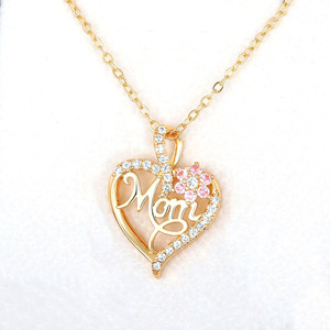 Collar con Colgante Floral de Corazón MOM para Mujer, Cadena para Clavícula, Joyería de Regalo - Product Image 5