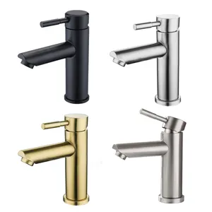 Stainless steel single handle taps single hole mixer sinks face bathroom wash basin faucet