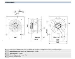 พัดลมแบบแรงเหวี่ยง Ebm-papst รุ่น K3G560-PB31-03/F03 EC ความจุสูง สำหรับระบบ HVAC ระบายอากาศ พัดลมระบายความร้อนอุตสาหกรรม OEM ป้องกันระดับ IP55 กำลังไฟ 4400 วัตต์ - Product Image 3
