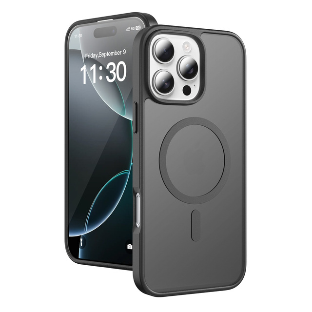 Luxury for iPhone 16 Pro Max Magnetic Case with Wireless Charging 2 in 1 Shockproof Phone Cover for iPhone 17 16 15 14 13 12 Pro