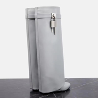 Bottes plates pliables de haute qualité pour femmes, bottes d'hiver, bottes hautes à cadenas pour femmes, vente en gros OEM