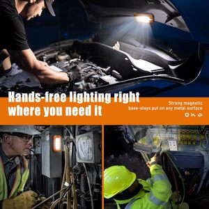Lampe de travail LED rechargeable 7000 mAh, 1200 lumens, base magnétique, lampes de travail magnétiques portables pour les chantiers, les urgences, le camping - Product Image 2
