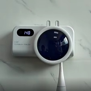 UVC Toothbrush <b>Holders</b> Rechargeable Wall Mounted Drying Toothbrush Toothpaste Squeezer Dispenser - Product Image 1