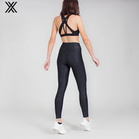 Leggings Fabletics taille haute, fabriqués sur mesure, antibactériens, imperméables, légers, noir, marron avec imprimé léopard