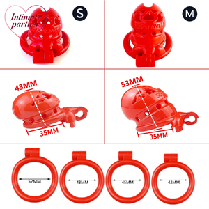 Jaula de Castidad de Plástico Rosa con Anillos para Pene de 4 Tamaños, Productos Sexuales para Adultos, Juguetes BDSM, Tienda Sexual, Tamaño Pequeño Estándar - Product Image 5