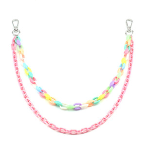 Colorful Double Layer Acrylic <b>Pants</b> Chain Fashionable Candy Color Waist Chain For Daily Wear - Product Image 5