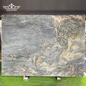 GOLDTOP Modern Polished Natural Stone Slab Aqua Caravaggio Quartzite for <b>Kitchen</b> Countertop Villa Apartment Hotel - Product Image 5