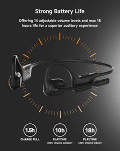 Vente Flash : Écouteurs intra-auriculaires étanches IPX5 V5.3 à technologie de conduction osseuse, autonomie de 8 heures, avec IA, pour sports en extérieur - Product Image 4