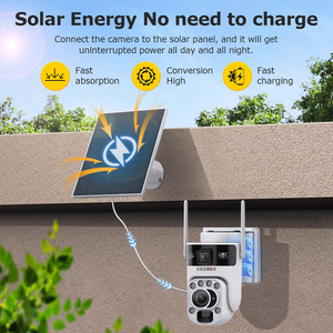 Sectec ống kính kép kép xem 20x Zoom quang học năng lượng mặt trời Máy ảnh PIR con người phát hiện đầy đủ màu sắc tầm nhìn ban đêm an ninh PTZ CCTV <span class=keywords><strong>Camera</strong></span> - Product Image 4