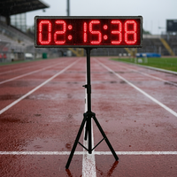 Jam Timer LED GANXIN Besar 8 Inci 6 Digit, Layar Tahan Air IP65 untuk Penghitungan Waktu Lari Maraton dan Sprint dengan Remote & Tripod