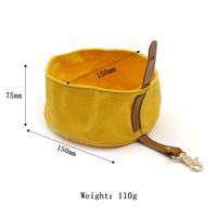 Bol pliable pour animaux de compagnie YY, bol de voyage pour chien en toile cirée faite à la main, sac de transport pour nourriture pour chiens et chats, imperméable