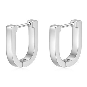 U Shape Stainless Steel <b>Stud</b> <b>Earrings</b> 10Mm Geometric Fashion Ear Jewelry For Women Gold And Silver Color - Product Image 2