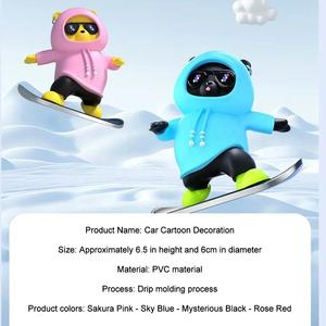 Silicone dessin animé 2024 nouvelle voiture planche à roulettes coulissant écran d'affichage ornements mignon Auto décorations intérieures pour modèle Y/3 pour <span class=keywords><strong>Tesla</strong></span> - Product Image 6