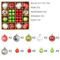 Ensemble de boules de Noël de luxe en PET, décorations de sapin peintes et incassables avec cordon de suspension pour les fêtes, mariages et cadeaux