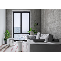 Ventanas Abatibles de Aluminio Estilo Europeo con Malla Mosquitera para Casas, Ventana Abatible de Vidrio de Vista Completa para Sala de Estar, NFRC