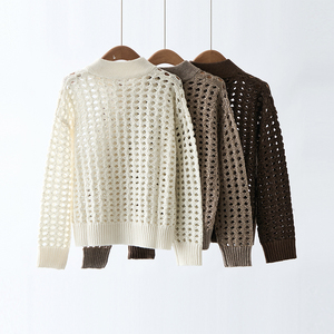 Venta caliente tridimensional Bobo Ball Hollow Sequin Lazy Knitwear <span class=keywords><strong>mujer</strong></span> Otoño e Invierno brillante elegante Top que combina con todo - Product Image 2