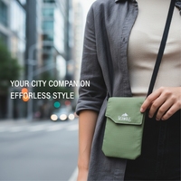 Gebwolf Tas Selempang Pria Dompet Leher Travel, Kantong Organizer Tempat Paspor, Dompet Perjalanan Paspor Ringan