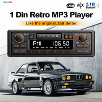 Grandnavi Classic Car Retro 1 DIN Radio AM/FM Lecteur MP3 Ports USB/AUX Haut-parleur intégré Amplificateur de son haute résolution FLAC/WAV 12V SD