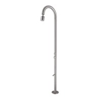 Colonne de douche autoportante extérieure en acier inoxydable 316 de qualité marine, pour piscine et plage, avec douchette et bec de lavage des pieds