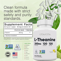 OEM ODM L-Théanine 200mg Compléments alimentaires naturels de haute qualité pour favoriser le sommeil et soulager le stress Capsules végétariennes
