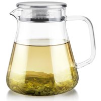 Théière en verre borosilicate de 27 oz avec filtre en acier inoxydable, bouilloire à thé en verre résistant à la chaleur, usine certifiée BSCI