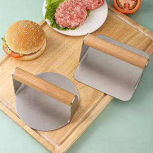 Alat Penekan <span class=keywords><strong>Burger</strong></span> Stainless Steel 5.5 Inci Bulat, Penekan Panggangan Datar, Aksesoris untuk Bacon, Penekan <span class=keywords><strong>Burger</strong></span> 1.5mm - Product Image 4
