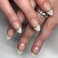 Rose Strawberry Bow Amande Style Français 24pcs Ongles Acryliques Faits À La Main Faits À La Machine Faux Doigts Ongles En Gros