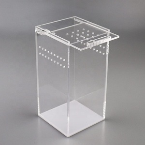 Mini caja de cría de reptiles de acrílico transparente Fácil montaje para la exhibición de araña Escorpión Sling Isopods - Product Image 5