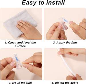 10 Piezas de Soportes de Montaje para Cuerda de Luz de Neón Acrílica, Clips de Fijación de Tiras LED Transparentes, Adhesivos e Impermeables para Madera, Vidrio, Mármol, Azulejos y Paredes - Product Image 6