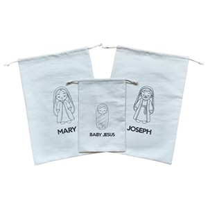 Set di Sacchetti in Cotone Personalizzati con Coulisse, Sacchetti Regalo Natività in Tela con <span class=keywords><strong>Maria</strong></span> <span class=keywords><strong>e</strong></span> Giuseppe, Sacchetti Portaoggetti Religiosi con Cristo - Product Image 6