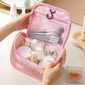 Washbag Cosmetic Bag Large Capacity Transparent Portable Travel <b>Makeup</b> Organizer With Mirror Storage <b>Case</b> - Product Image 2