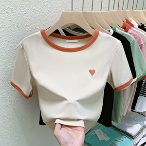 Kaos Crop Top Streetwear Premium Berkualitas Tinggi 100% Katun untuk Wanita, Blus Fashion Kasual, Kaos Wanita - Product Image 3