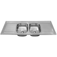 Éviers de cuisine multifonctions Station de travail Évier de cuisine à double cuvette en acier inoxydable avec plateau 15050